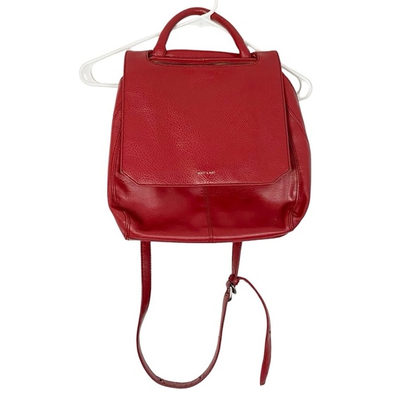 Matt & Nat Vegan Crossbody Bag Purse Red Adjustable Strap Cross Body - Picture 1 of 16